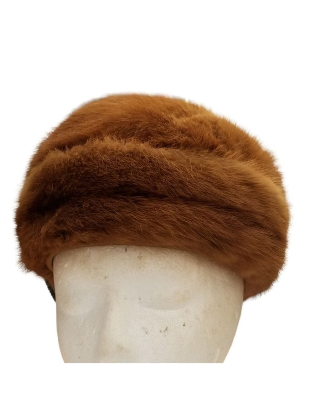 Mae Carney Genuine Ladies Tan Mink Hat Size Small - Picture 1 of 7